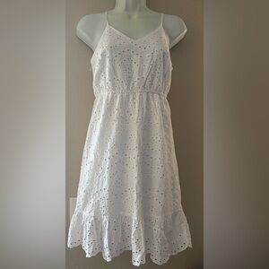 JAPNA 100%COTTON White Eyelet Dress Size XS